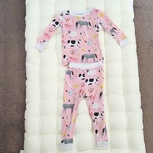 Little Sleepies Pink Farm Animals 12-18 months.